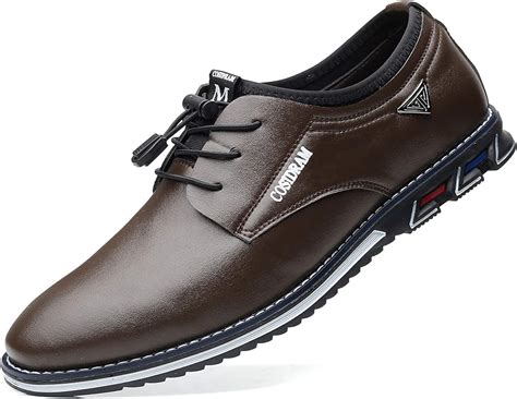 Cosidram Mens Casual Leather Shoes Business Slip On Shoes Comfort