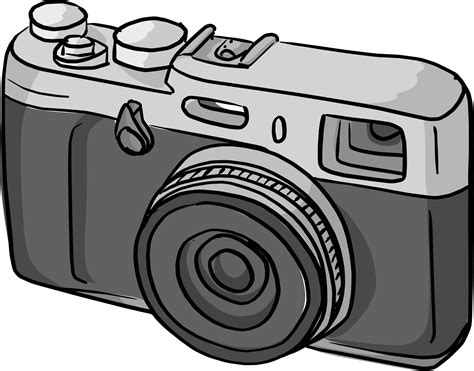 Retro Compact Camera Vector Illustration Sketch Doodle Vector