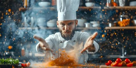 Premium Photo Creative Chef Pushing Culinary Boundaries With