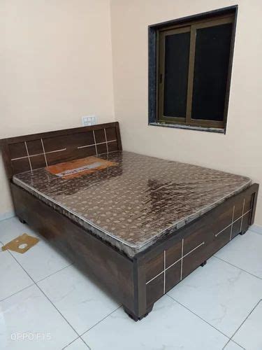 Engineered Wood Particle Board Wooden Double Bed With Storage At Rs