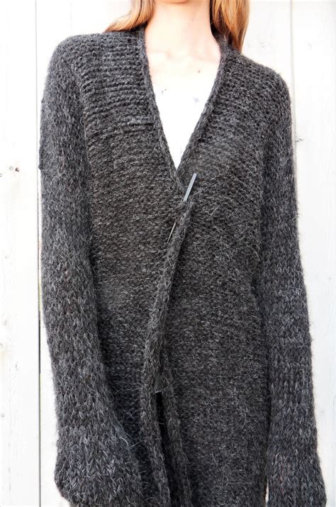 Chunky Knit Women Cardigan Alpaca Oversized Woman Cardigan Etsy