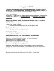 SCM Study Guide Studyguide For SCM 607 The Cycle View Of A Supply