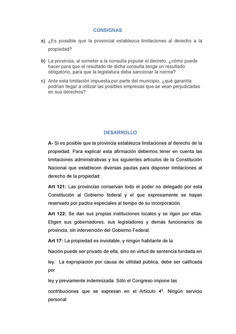 Trabajo Practico N Derecho Publico Prov Y Municipal Derecho