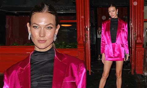 Karlie Kloss Showcases Her Long Legs In Hot Pink Miniskirt At The Frame X Ritz Paris Party For