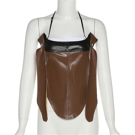 Fs D Summer Hot Girls Sexy Halter Vest Contrast Color Crop Tops Buy Contrast Color Crop
