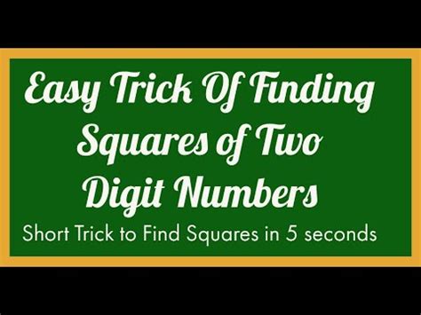 Squares From 1 To 30 Easy Trick To Find Squares Of Two Digit Numbers