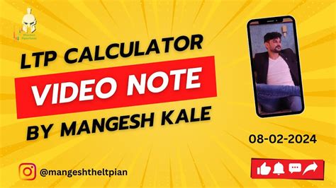 Video Note Nifty Ltp Calculation Of Time Youtube