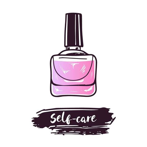 Hand Drawn Nail Polish Beauty Cosmetic Element Self Care