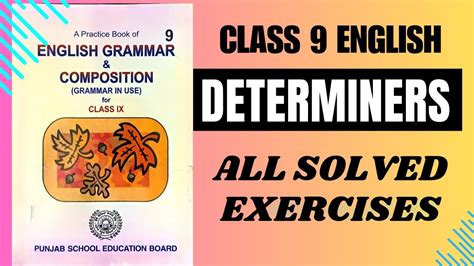 Determiners Class Determiners All Solved Exercises English