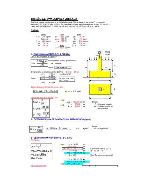 Hoja De Cálculo Para Diseño De Cimentacionesxls Infraestructura Mecánica De Sólidos