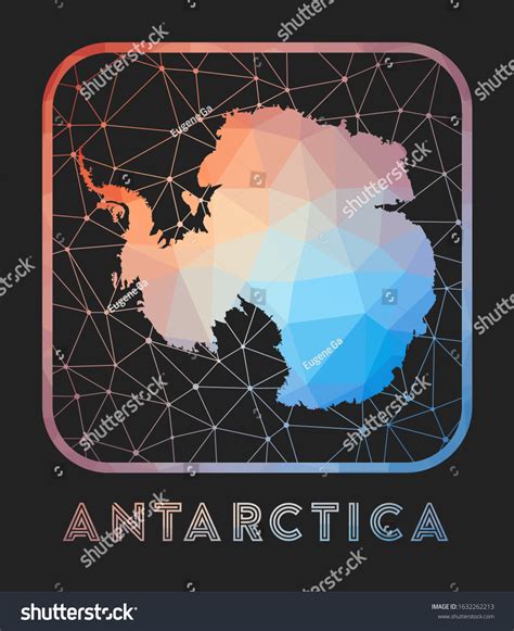 Antarctica Map Design Vector Low Poly Map Of Royalty Free Stock