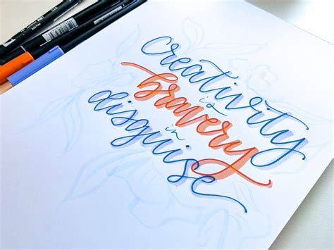 Creating Easy Drop Shadow Lettering with Monoline Pens