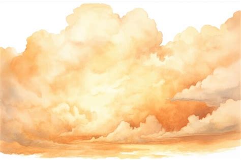 Premium Vector | A watercolor painting of clouds and a sunset