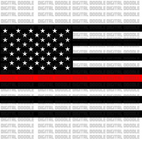 Thin Red Line Flag Svg Clip Art Vector Digital Download Etsy