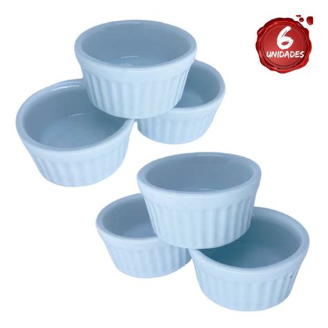 Kit Ramekin Ramequim Porcelana Gourmet Porta Molho M Ml