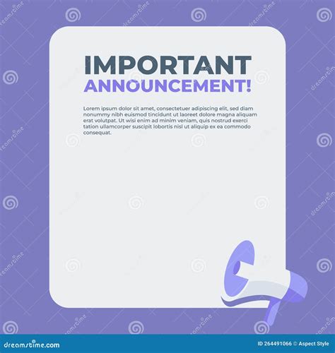 Important Announcement Speech Bubbles Illustration With Megaphone Flat