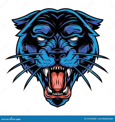 Scary Angry Black Panther Head Stock Vector Illustration Of Mascot