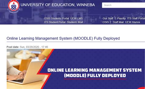 Uew Online Learning Management System Lms Moodle Seekersnewsgh