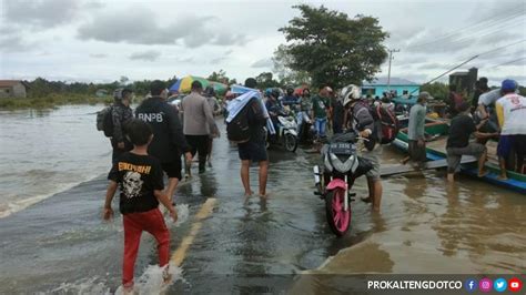 Banjir 3 Km Ruas Palangka Bukit Rawi Debit Air 70 Cm Sampai 1 Meter