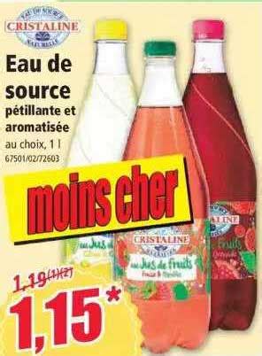 Promo Eau De Source Pétillante Et Aromatisée Cristaline chez Norma