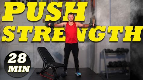 Intense 28 Min Push Strength Training Chest Tricep Delt And Quad