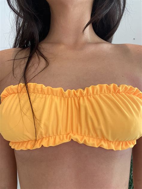 Orange Strapless Bikini Etsy