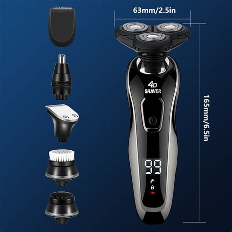 6d 6 In 1 Electric Shaver Trimmer Bald Head Razor Wet And Dry Mens