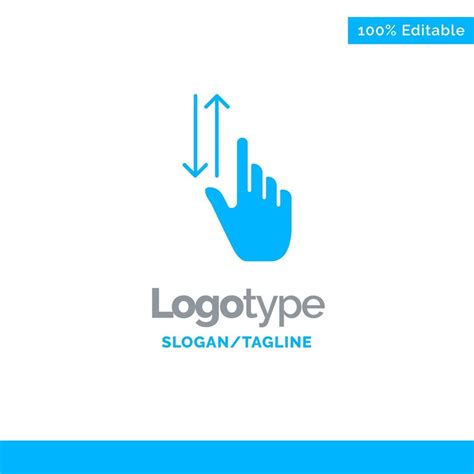 Finger Gestures Hand Up Down Blue Solid Logo Template Place For Tagline