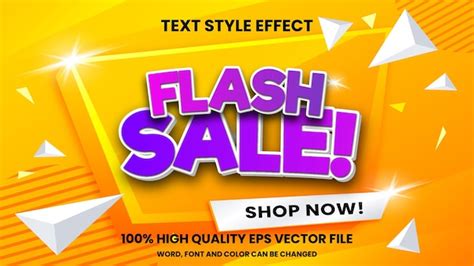 Premium Vector Modern Flash Sale Banner With Editable Text Effect