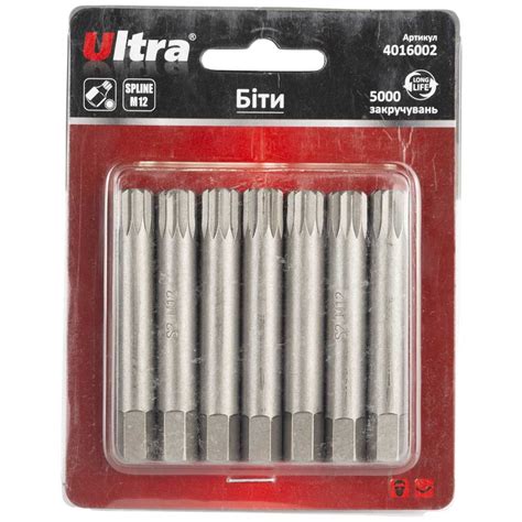 Биты Spline M12×75мм 10мм 7шт S2 (блистер) ULTRA (4016002) купить в ...