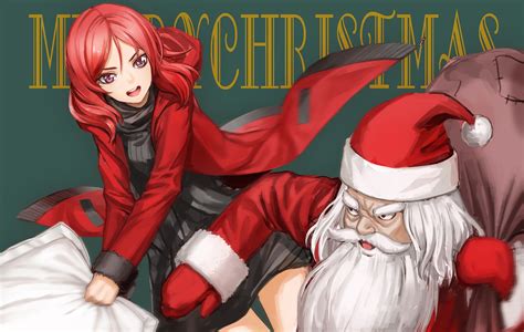 Wallpaper Illustration Redhead Anime Girls Love Live Christmas Nishikino Maki Comics