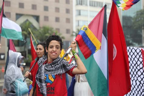 Marcha Dos Povos Palestina Livre Do Rio Ao Mar Fora Imperialismo MST