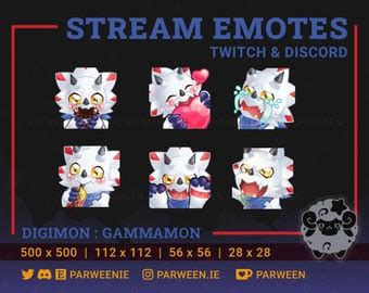 Digimon Adventure Mixed Emote Set Twitch Discord Etsy