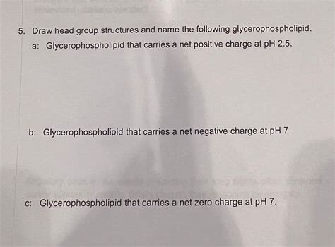 Answered 5 Draw Head Group Structures And Name Bartleby