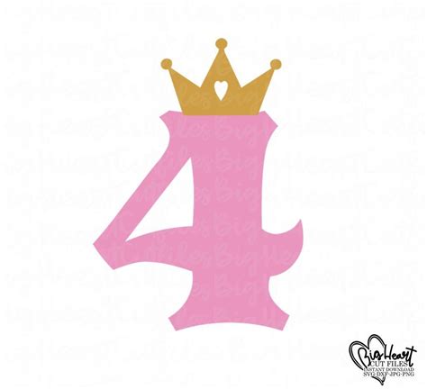 4th Birthday Girl Svg Png  Dxf Fourth Birthday Svg 4 Svg Birthday