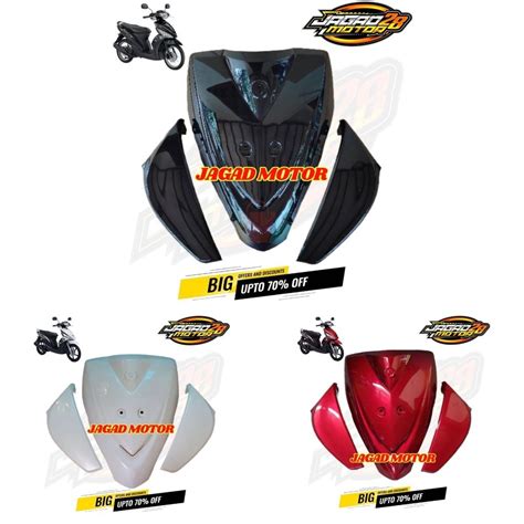 Hitam Merah Putih Front Shield Plus Front Wing Yamaha Mio J Black White