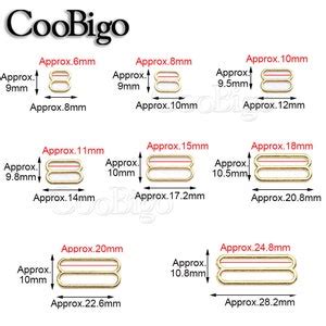 6mm 25mm Metal Lingerie Bra Strap Ring Sliders Adjuster Bikini Hook For Lingerie Adjustment