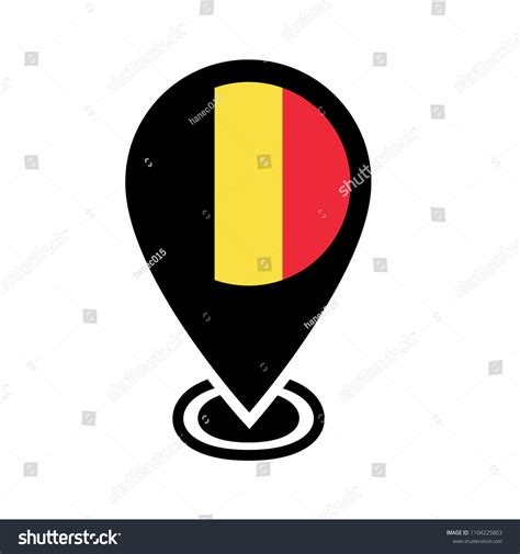 Belgium Flag Navigation Iconbelgium Here Map Stock Vector (Royalty Free