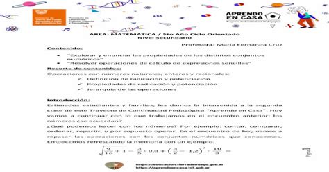 Área MatemÁtica 5to Año Ciclo Orientado Nivel Secundario Pdf Document