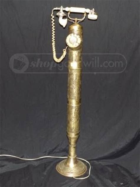 Vintage Brass Floor Standing Telephone Don T Forget To Call Yer Mom