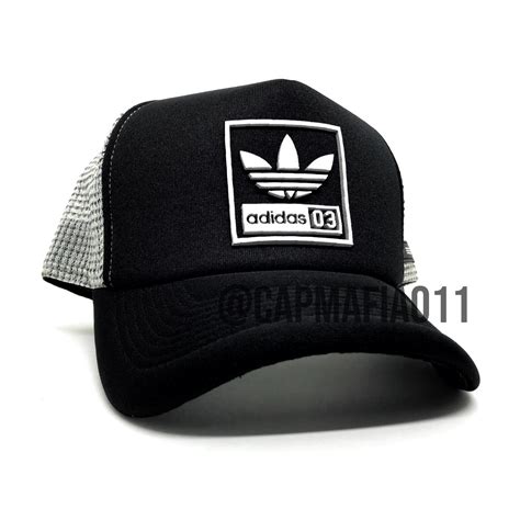 Bon Adidas Trefoil Square Black Grey Aba Curva Trucker Tela R