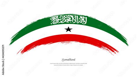 Flag Of Somaliland In Grunge Style Stain Brush With Waving Effect On