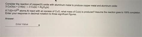 Solved Consider The Reaction Of Copper Ii Oxide With Chegg