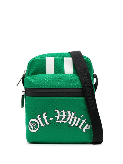 Off White Outdoor Mesh Messenger Bag Green Farfetch Uk