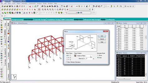 Staad Pro Tutorials Analysis Design Of Rcc Building Using Mirror