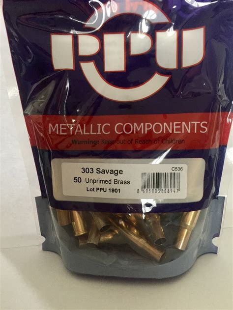 303 Savage Unprimed Brass By Ppu C536 50 Pcs Intersurplus