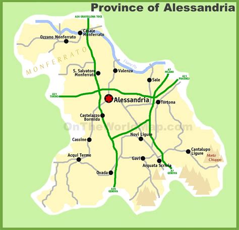 Province of Alessandria map - Ontheworldmap.com