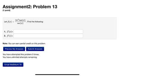 Solved Assignment2 Problem 13 1 Point Let F X 1