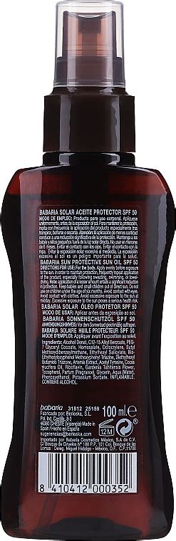 Babaria Sun Protective Sun Oil SPF50 Olejek Do Opalania SPF 50