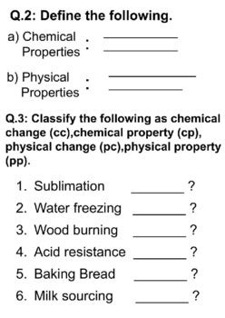 Properties Of Matter Worksheet By Dewwool Tpt